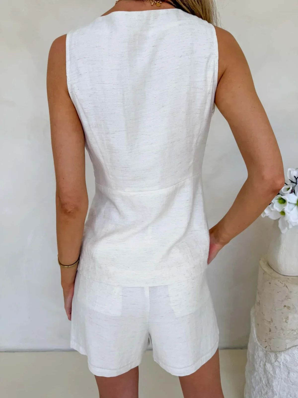 Amie Shorts - Vanilla Fleck - Image 3