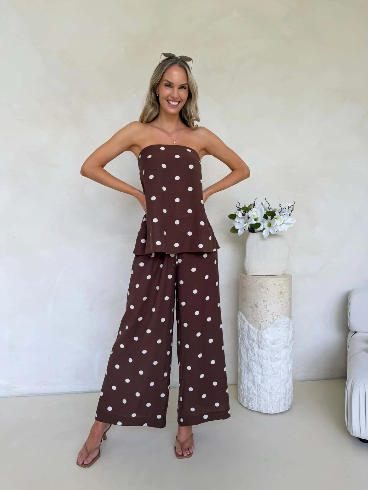 Blair Pants - Cappuccino Polka Dot - Image 3