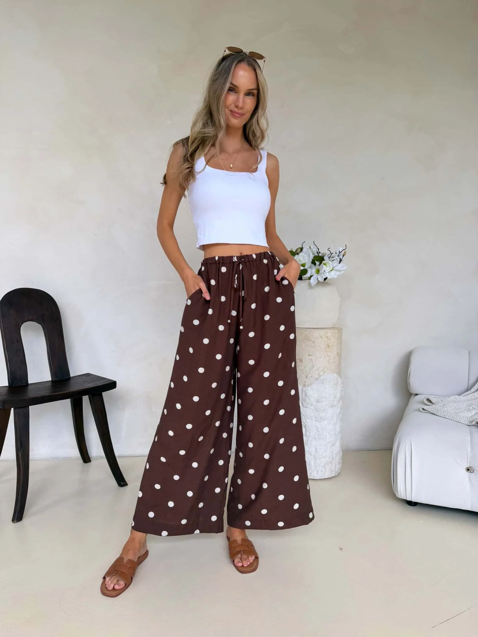 Blair Pants - Cappuccino Polka Dot - Image 4