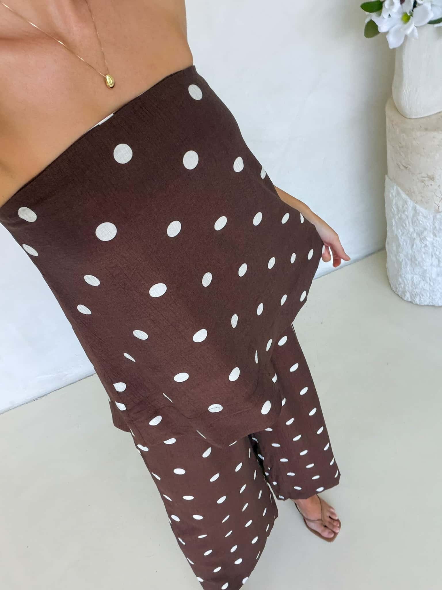 Blair Pants - Cappuccino Polka Dot - Image 5