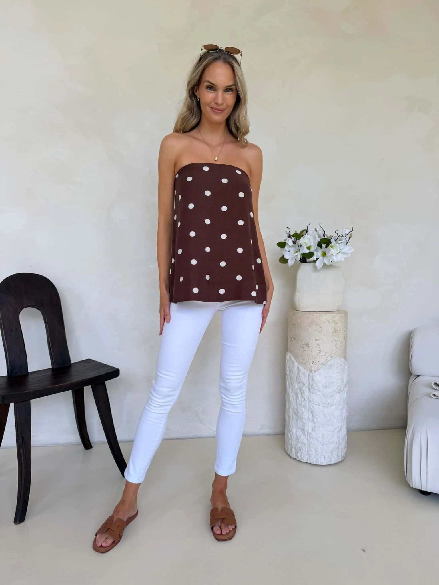 Blair Top - Cappuccino Polka Dot - Image 9