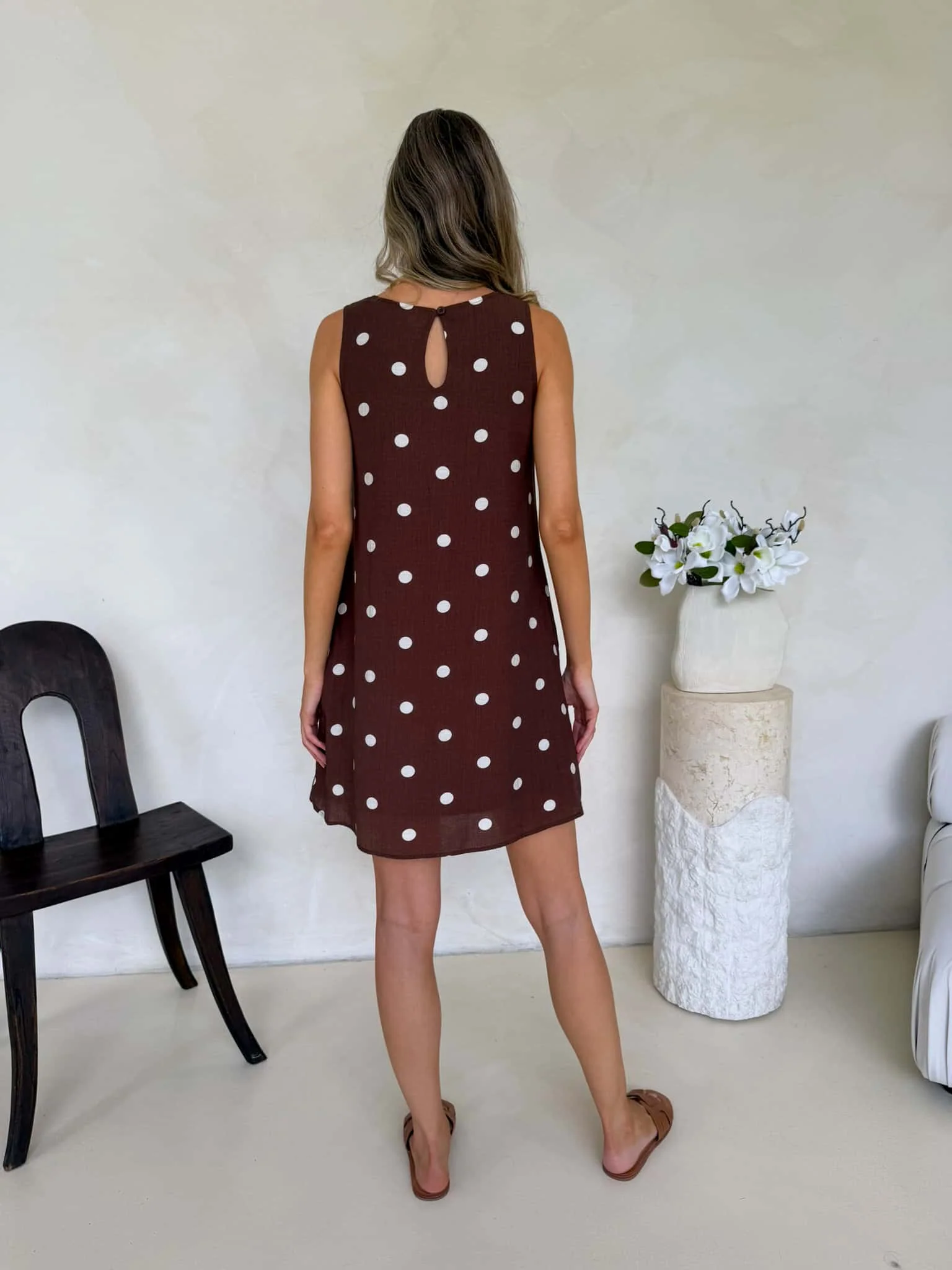 Frankie Dress - Cappuccino Polka Dot - Image 5