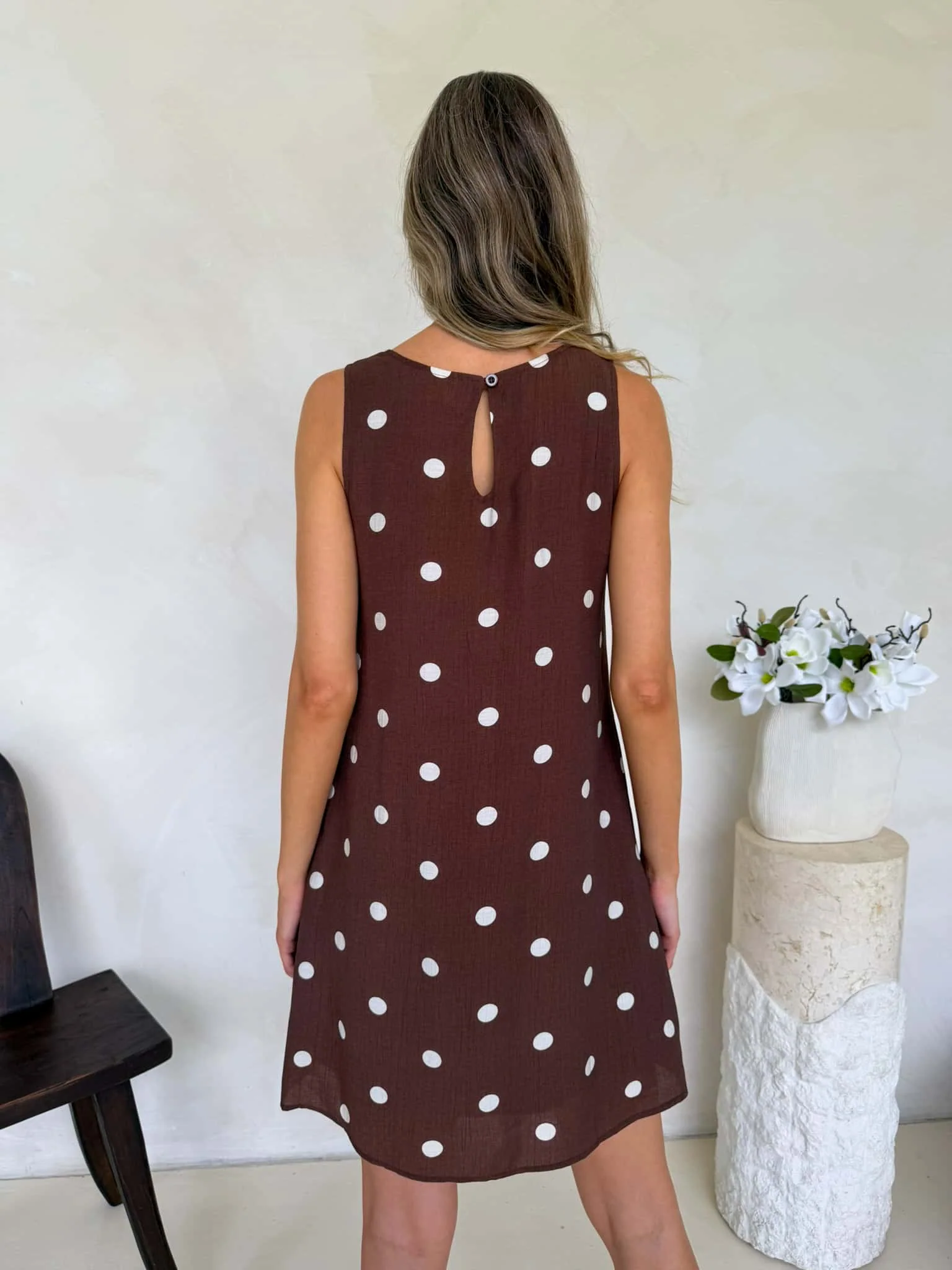 Frankie Dress - Cappuccino Polka Dot - Image 6