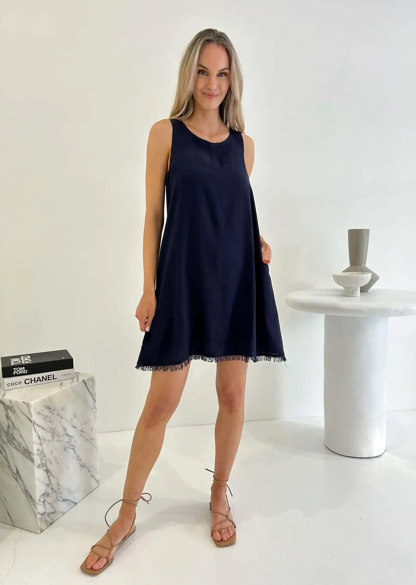 Freya Dress - Navy - Image 3