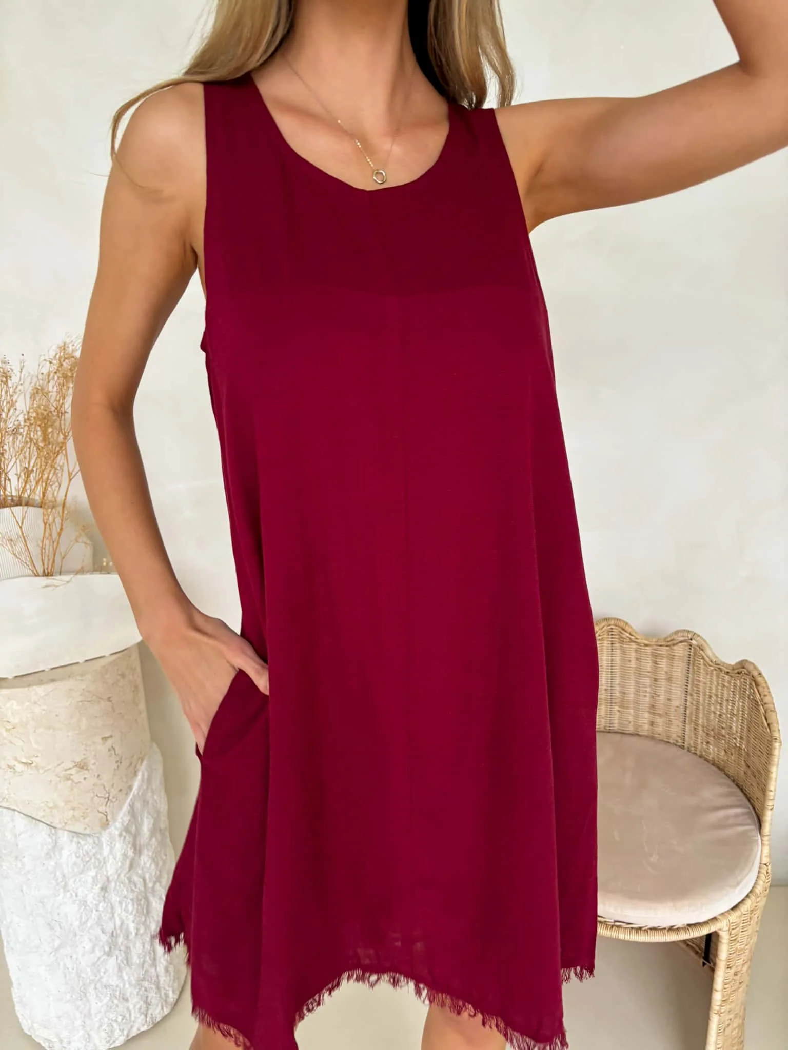 Freya Dress - Merlot - Image 4