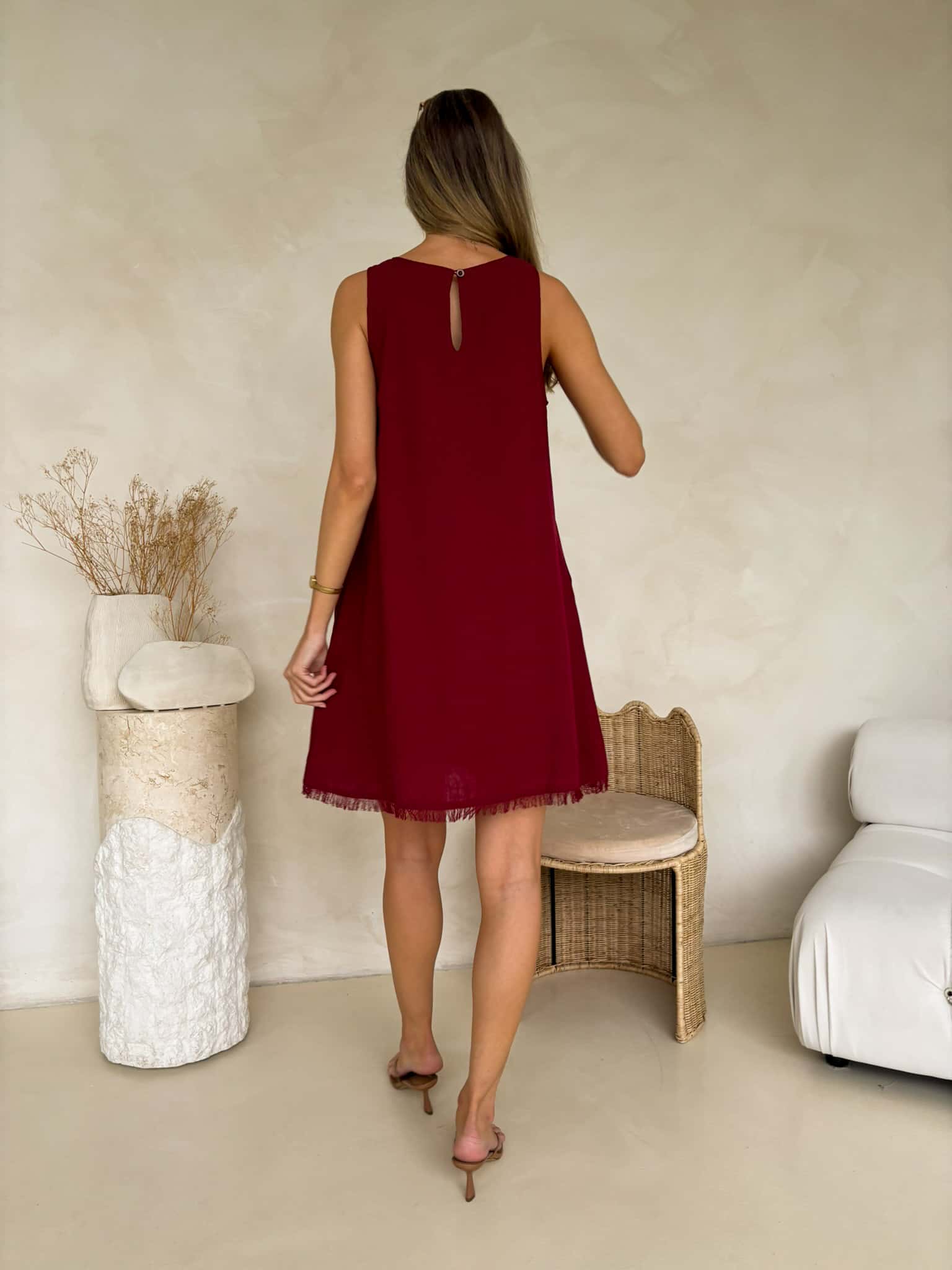 Freya Dress - Merlot - Image 5