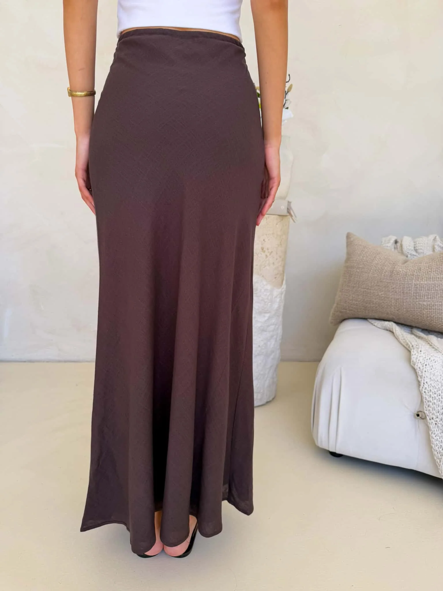 Kora Maxi Skirt - Dark Brown - Image 4