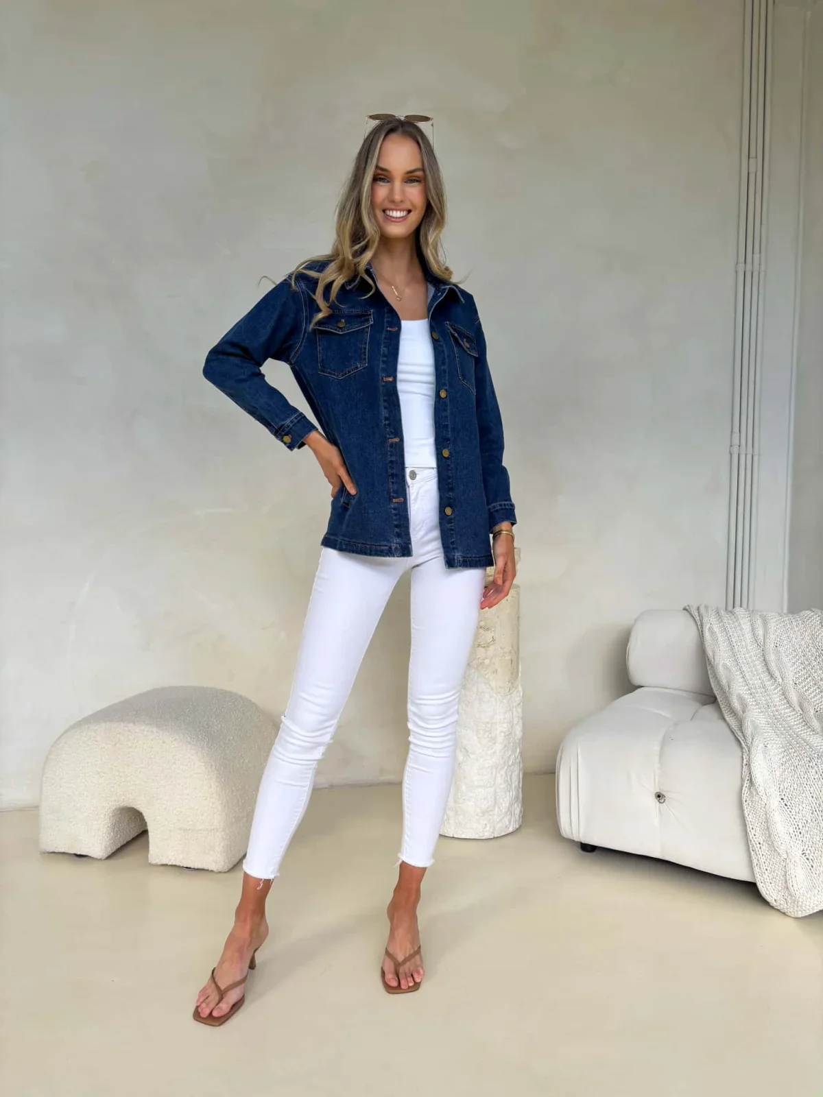 Mila Denim Jacket - Dark Denim - Image 3