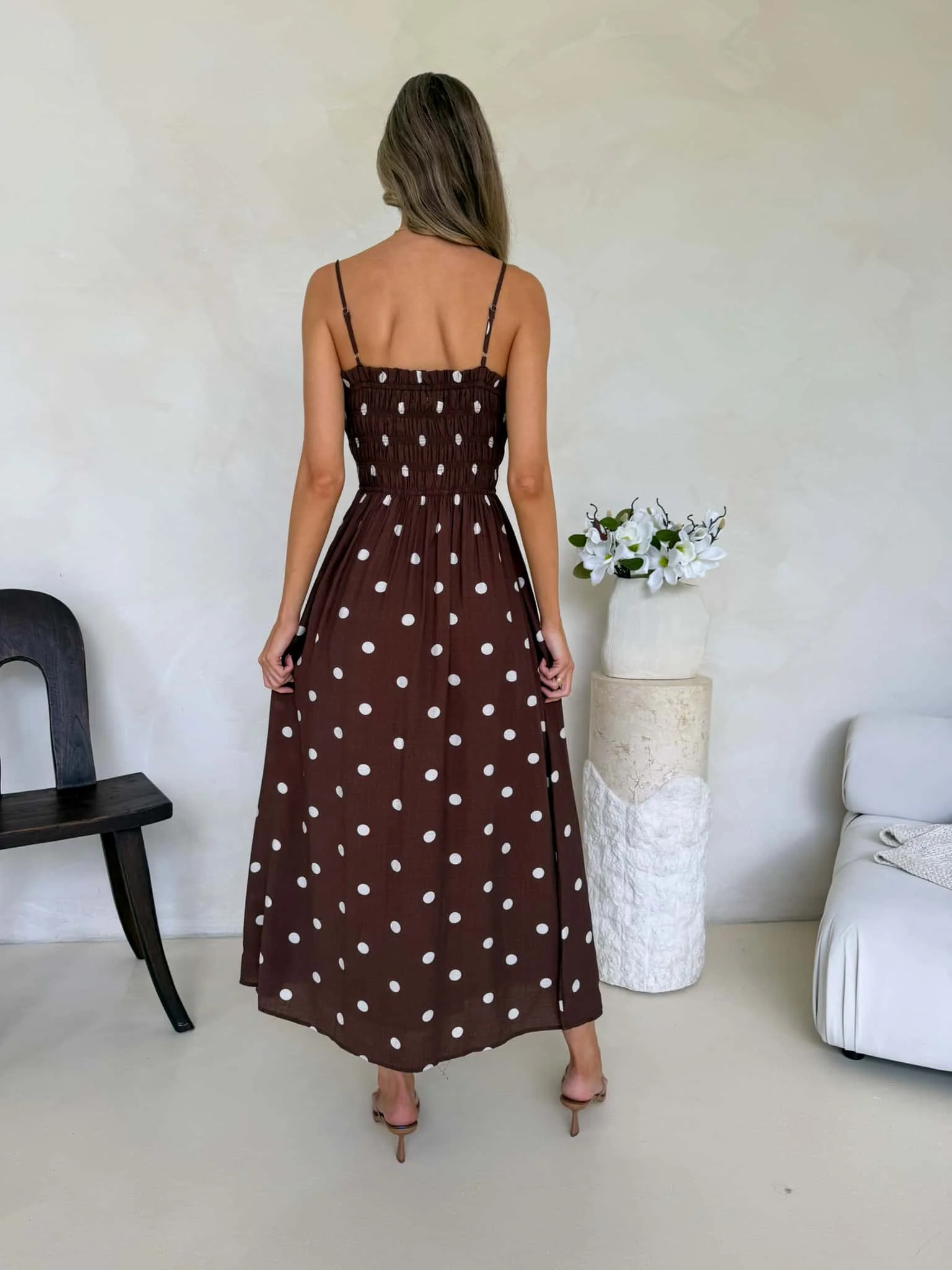 Palm Cove Dress - Cappuccino Polka Dot - Image 6
